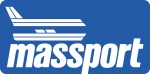 Massport logo with stylized airplane tail