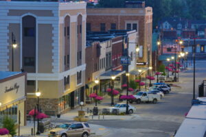 Looking down Main St