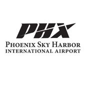PHX logo with wings graphic for airport