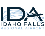 Stylized IDA letters with airplane graphic